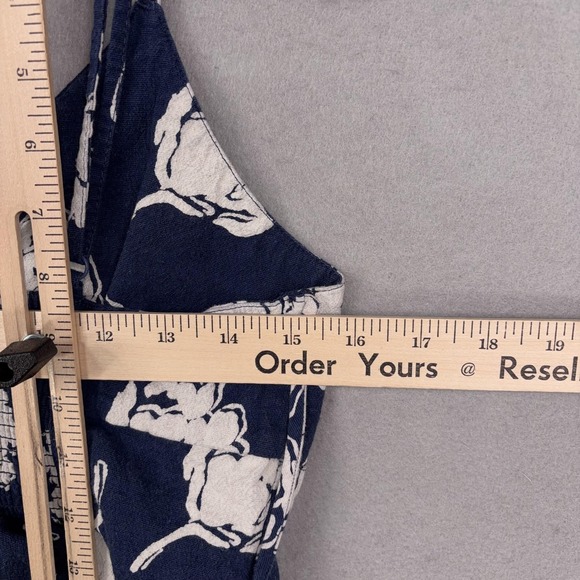 Free People Susie Printed Top Womens Large Blue Floral Wrap Cami Smocked Peplum - Picture 12 of 15